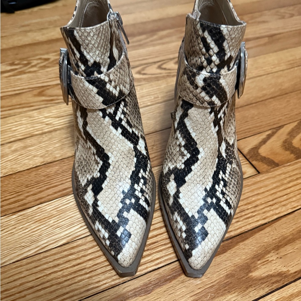Vince Camuto Snakeskin Pattern Ankle Boots